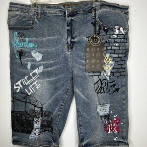 Rutherford Engineered 40 Slim Jean Shorts Men's Blue NWT NEW